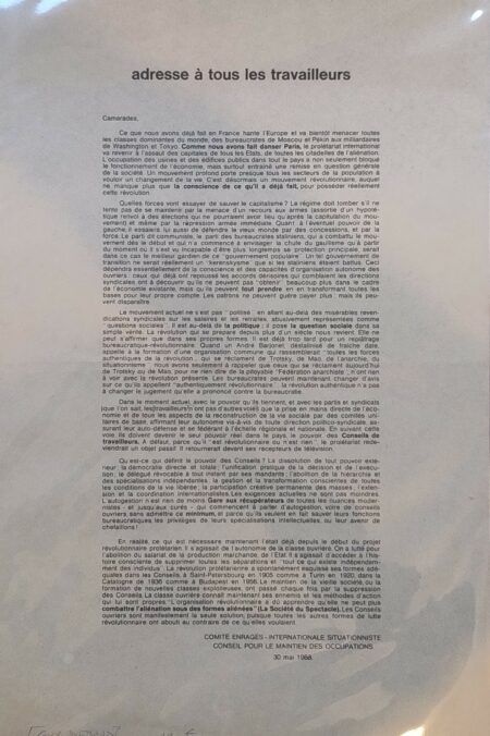 [Guy DEBORD] Adresse à tous les travailleurs, 1968